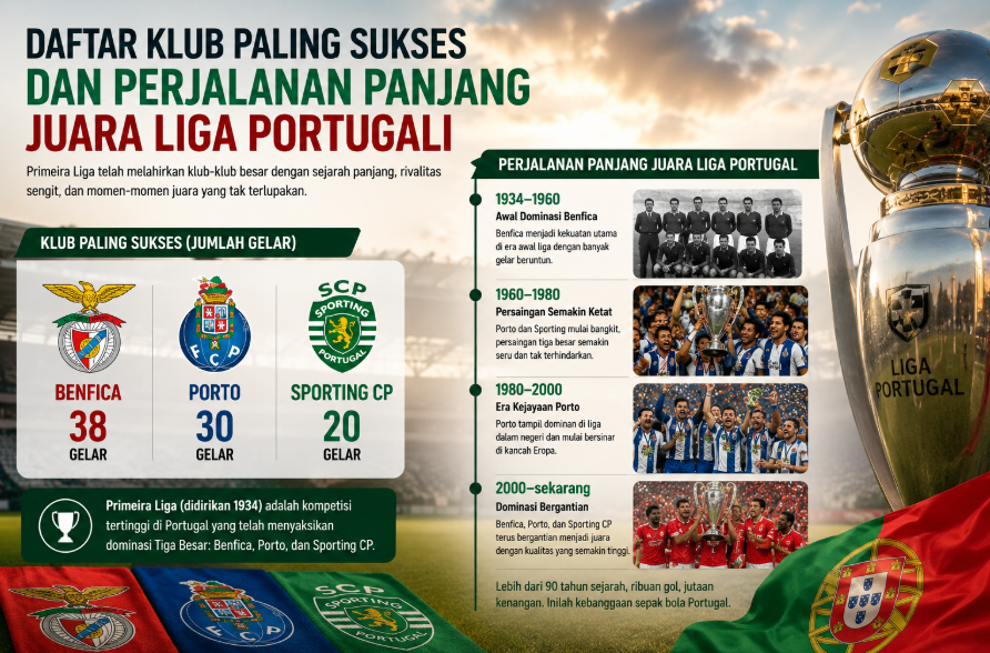 Daftar Klub Paling Sukses dan Perjalanan Panjang Juara Liga Portugal