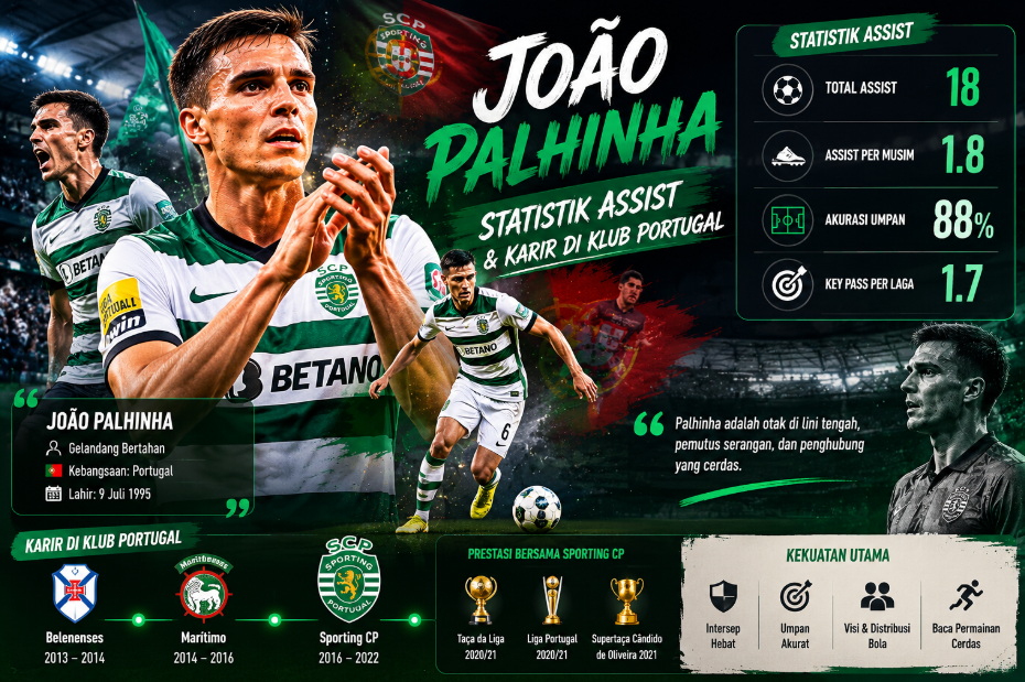 João Palhinha Statistik Assist, dan Karir di klub Portugal