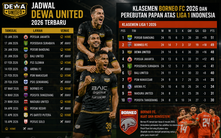 Klasemen Borneo FC 2026 Dan Perebutan Papan Atas Liga 1 Indonesia