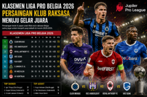 Klasemen Liga Pro Belgia 2026 dan Persaingan Klub Raksasa Menuju Gelar Juara