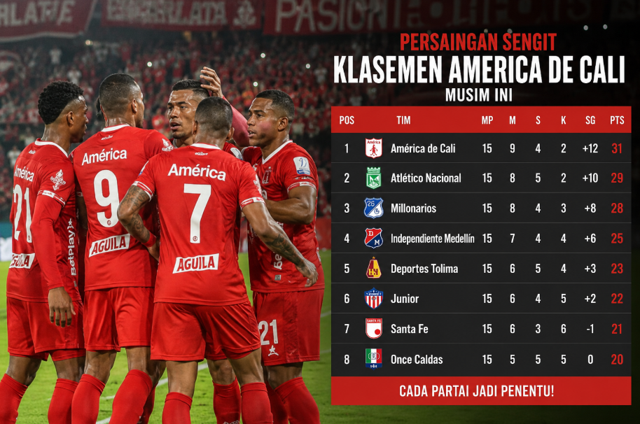 Persaingan Sengit Klasemen America De Cali Musim Ini