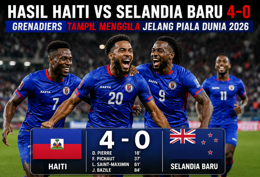 Hasil Haiti vs Selandia Baru 4-0 : Grenadiers Tampil Menggila Jelang Piala Dunia 2026
