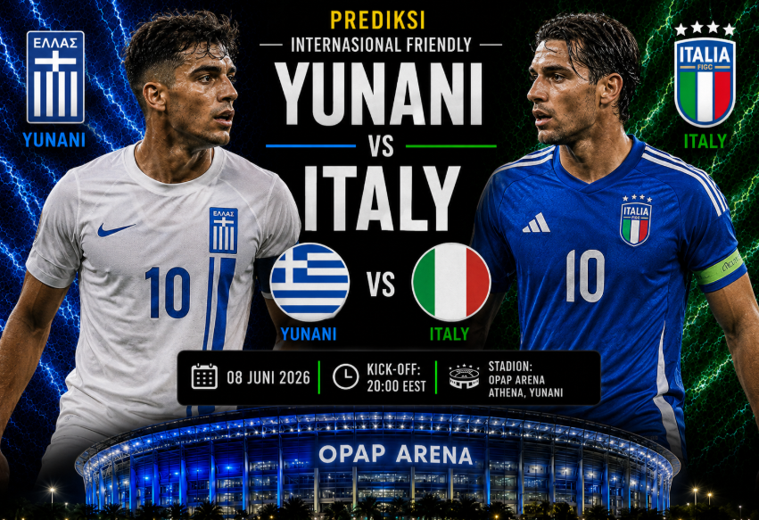 Prediksi Yunani vs Italia 8 Juni 2026: